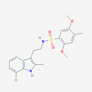 molecular formula C20H23ClN2O4S B497957 N-(2-(7-chloro-2-methyl-1H-indol-3-yl)ethyl)-2,5-dimethoxy-4-methylbenzenesulfonamide CAS No. 927637-81-8