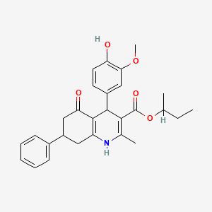 molecular formula C28H31NO5 B4979633 Butan-2-yl 4-(4-hydroxy-3-methoxyphenyl)-2-methyl-5-oxo-7-phenyl-1,4,5,6,7,8-hexahydroquinoline-3-carboxylate CAS No. 5710-37-2
