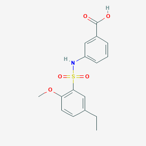 molecular formula C16H17NO5S B497971 3-{[(5-Ethyl-2-methoxyphenyl)sulfonyl]amino}benzoic acid CAS No. 927638-14-0