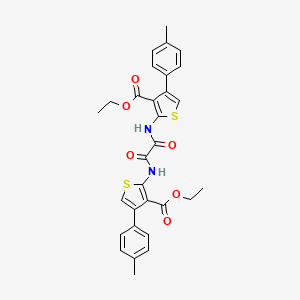 molecular formula C30H28N2O6S2 B4979727 Ethyl 2-[[2-[[3-ethoxycarbonyl-4-(4-methylphenyl)thiophen-2-yl]amino]-2-oxoacetyl]amino]-4-(4-methylphenyl)thiophene-3-carboxylate 