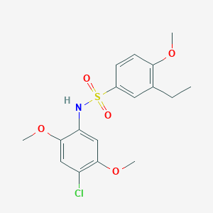 molecular formula C17H20ClNO5S B497992 N-(4-chloro-2,5-dimethoxyphenyl)-3-ethyl-4-methoxybenzene-1-sulfonamide CAS No. 886128-10-5