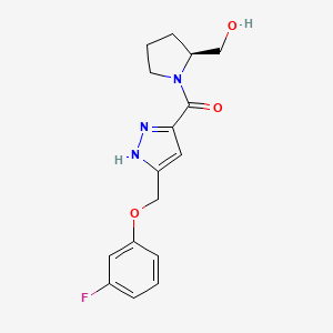 molecular formula C16H18FN3O3 B4980258 [5-[(3-fluorophenoxy)methyl]-1H-pyrazol-3-yl]-[(2S)-2-(hydroxymethyl)pyrrolidin-1-yl]methanone 