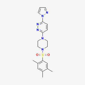 molecular formula C20H24N6O2S B4980403 3-(1H-pyrazol-1-yl)-6-[4-(2,4,5-trimethylbenzenesulfonyl)piperazin-1-yl]pyridazine 