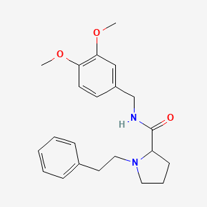molecular formula C22H28N2O3 B4980418 N-[(3,4-DIMETHOXYPHENYL)METHYL]-1-(2-PHENYLETHYL)PYRROLIDINE-2-CARBOXAMIDE 
