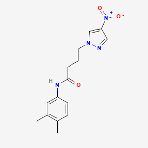 molecular formula C15H18N4O3 B4980446 N-(3,4-dimethylphenyl)-4-(4-nitropyrazol-1-yl)butanamide 