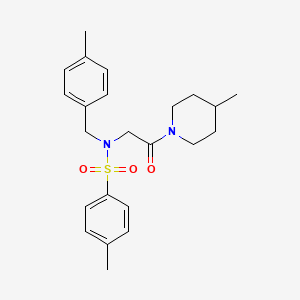 molecular formula C23H30N2O3S B4980464 4-methyl-N-[(4-methylphenyl)methyl]-N-[2-(4-methylpiperidin-1-yl)-2-oxoethyl]benzenesulfonamide 