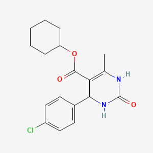 molecular formula C18H21ClN2O3 B4980499 Cyclohexyl 4-(4-chlorophenyl)-6-methyl-2-oxo-1,2,3,4-tetrahydropyrimidine-5-carboxylate 