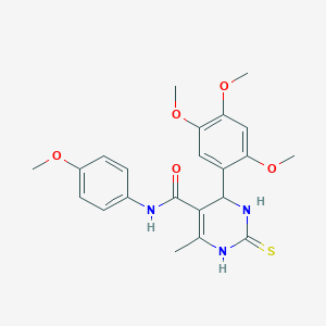 molecular formula C22H25N3O5S B4980515 N-(4-methoxyphenyl)-6-methyl-2-sulfanylidene-4-(2,4,5-trimethoxyphenyl)-3,4-dihydro-1H-pyrimidine-5-carboxamide 