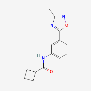 molecular formula C14H15N3O2 B4980740 N-[3-(3-methyl-1,2,4-oxadiazol-5-yl)phenyl]cyclobutanecarboxamide 