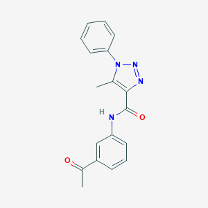 molecular formula C18H16N4O2 B498083 N-(3-acetylphenyl)-5-methyl-1-phenyl-1H-1,2,3-triazole-4-carboxamide 