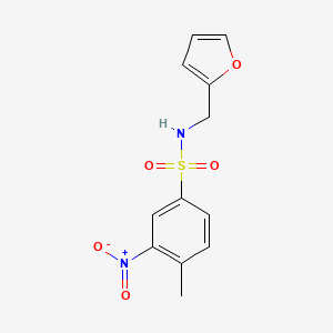 molecular formula C12H12N2O5S B4980843 N-(2-furylmethyl)-4-methyl-3-nitrobenzenesulfonamide 