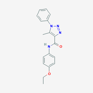 molecular formula C18H18N4O2 B498085 N-(4-ethoxyphenyl)-5-methyl-1-phenyl-1H-1,2,3-triazole-4-carboxamide CAS No. 866846-55-1