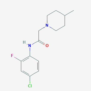 molecular formula C14H18ClFN2O B4980867 N-(4-chloro-2-fluorophenyl)-2-(4-methylpiperidin-1-yl)acetamide 