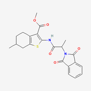 molecular formula C22H22N2O5S B4980937 METHYL 2-[2-(1,3-DIOXO-2,3-DIHYDRO-1H-ISOINDOL-2-YL)PROPANAMIDO]-6-METHYL-4,5,6,7-TETRAHYDRO-1-BENZOTHIOPHENE-3-CARBOXYLATE 