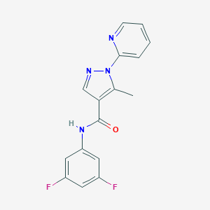 molecular formula C16H12F2N4O B498097 N-(3,5-difluorophenyl)-5-methyl-1-(2-pyridinyl)-1H-pyrazole-4-carboxamide 