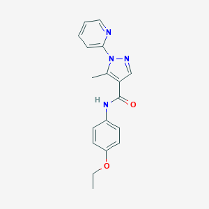 molecular formula C18H18N4O2 B498119 N-(4-ethoxyphenyl)-5-methyl-1-(2-pyridinyl)-1H-pyrazole-4-carboxamide 