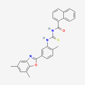 molecular formula C28H23N3O2S B4981291 N-{[5-(5,7-dimethyl-1,3-benzoxazol-2-yl)-2-methylphenyl]carbamothioyl}naphthalene-1-carboxamide 