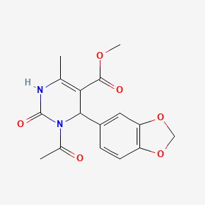 molecular formula C16H16N2O6 B4981435 Methyl 3-acetyl-4-(1,3-benzodioxol-5-yl)-6-methyl-2-oxo-1,2,3,4-tetrahydropyrimidine-5-carboxylate 