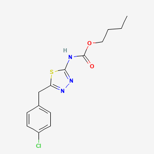 molecular formula C14H16ClN3O2S B4981500 butyl N-[5-[(4-chlorophenyl)methyl]-1,3,4-thiadiazol-2-yl]carbamate 