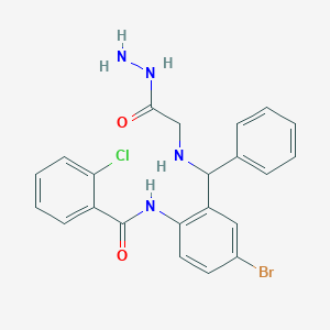 molecular formula C22H20BrClN4O2 B4981570 N-(4-bromo-2-{[(2-hydrazinyl-2-oxoethyl)amino](phenyl)methyl}phenyl)-2-chlorobenzamide (non-preferred name) 
