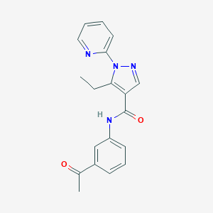 molecular formula C19H18N4O2 B498162 N-(3-acetylphenyl)-5-ethyl-1-(2-pyridinyl)-1H-pyrazole-4-carboxamide 