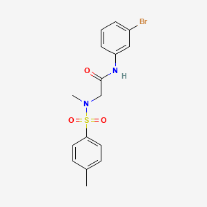 molecular formula C16H17BrN2O3S B4981673 N-(3-bromophenyl)-N~2~-methyl-N~2~-[(4-methylphenyl)sulfonyl]glycinamide 