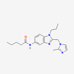 molecular formula C20H27N5O B4981744 N-{2-[(2-Methyl-1H-imidazol-1-YL)methyl]-1-propyl-1H-1,3-benzodiazol-5-YL}pentanamide 