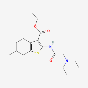 molecular formula C18H28N2O3S B4981912 Ethyl 2-[[2-(diethylamino)acetyl]amino]-6-methyl-4,5,6,7-tetrahydro-1-benzothiophene-3-carboxylate 