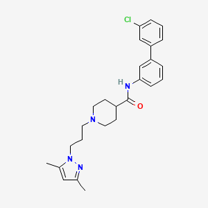 molecular formula C26H31ClN4O B4981921 N-(3'-chloro-3-biphenylyl)-1-[3-(3,5-dimethyl-1H-pyrazol-1-yl)propyl]-4-piperidinecarboxamide 