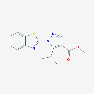 molecular formula C15H15N3O2S B498203 methyl 1-(1,3-benzothiazol-2-yl)-5-isopropyl-1H-pyrazole-4-carboxylate 