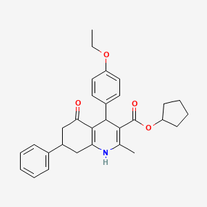 molecular formula C30H33NO4 B4982042 cyclopentyl 4-(4-ethoxyphenyl)-2-methyl-5-oxo-7-phenyl-4,6,7,8-tetrahydro-1H-quinoline-3-carboxylate 