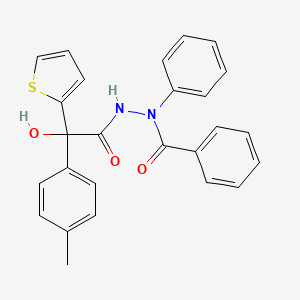 molecular formula C26H22N2O3S B4982070 N'-[2-hydroxy-2-(4-methylphenyl)-2-thiophen-2-ylacetyl]-N-phenylbenzohydrazide 