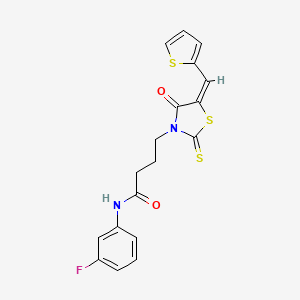 molecular formula C18H15FN2O2S3 B4982100 N-(3-FLUOROPHENYL)-4-[(5E)-4-OXO-5-(2-THIENYLMETHYLENE)-2-THIOXO-1,3-THIAZOLIDIN-3-YL]BUTANAMIDE 