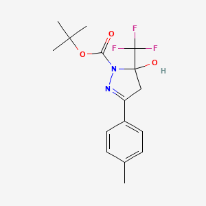 molecular formula C16H19F3N2O3 B4982147 tert-butyl 5-hydroxy-3-(4-methylphenyl)-5-(trifluoromethyl)-4H-pyrazole-1-carboxylate 