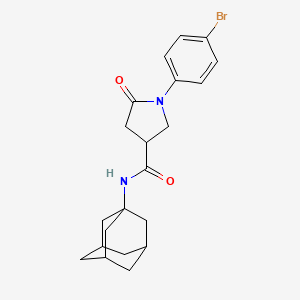 molecular formula C21H25BrN2O2 B4982290 N-1-adamantyl-1-(4-bromophenyl)-5-oxo-3-pyrrolidinecarboxamide 