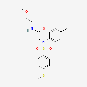 molecular formula C19H24N2O4S2 B4982376 N-(2-methoxyethyl)-2-(4-methyl-N-(4-methylsulfanylphenyl)sulfonylanilino)acetamide CAS No. 5709-74-0