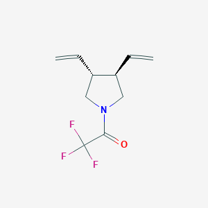 molecular formula C10H12F3NO B049825 1-[(3R,4R)-3,4-Bis(ethenyl)pyrrolidin-1-yl]-2,2,2-trifluoroethanone CAS No. 120568-86-7