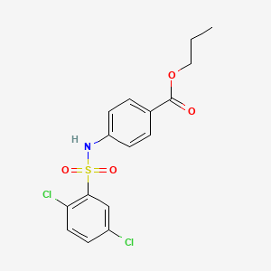 molecular formula C16H15Cl2NO4S B4982571 PROPYL 4-(2,5-DICHLOROBENZENESULFONAMIDO)BENZOATE 