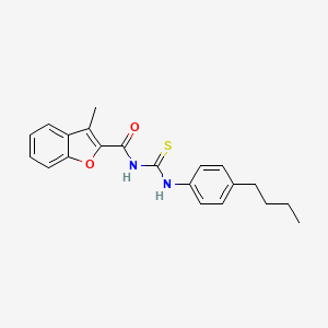 molecular formula C21H22N2O2S B4982647 N-[(4-butylphenyl)carbamothioyl]-3-methyl-1-benzofuran-2-carboxamide 