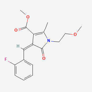 molecular formula C17H18FNO4 B4982744 methyl (4Z)-4-[(2-fluorophenyl)methylidene]-1-(2-methoxyethyl)-2-methyl-5-oxopyrrole-3-carboxylate 