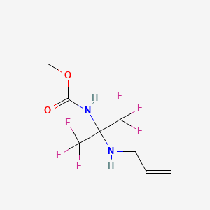 molecular formula C9H12F6N2O2 B4982806 ethyl N-[1,1,1,3,3,3-hexafluoro-2-(prop-2-enylamino)propan-2-yl]carbamate 