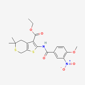 molecular formula C20H22N2O6S2 B4982842 Ethyl 2-[(4-methoxy-3-nitrobenzoyl)amino]-5,5-dimethyl-4,7-dihydrothieno[2,3-c]thiopyran-3-carboxylate 