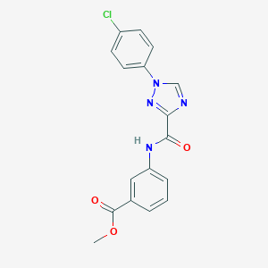 molecular formula C17H13ClN4O3 B498291 methyl 3-({[1-(4-chlorophenyl)-1H-1,2,4-triazol-3-yl]carbonyl}amino)benzoate 