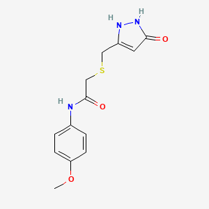 molecular formula C13H15N3O3S B4982942 N-(4-methoxyphenyl)-2-[(5-oxo-1,2-dihydropyrazol-3-yl)methylsulfanyl]acetamide 