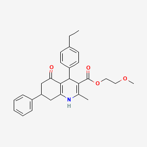 molecular formula C28H31NO4 B4982986 2-Methoxyethyl 4-(4-ethylphenyl)-2-methyl-5-oxo-7-phenyl-1,4,5,6,7,8-hexahydroquinoline-3-carboxylate CAS No. 5712-29-8