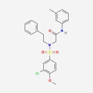 molecular formula C24H25ClN2O4S B4983133 N-(3-METHYLPHENYL)-2-[N-(2-PHENYLETHYL)3-CHLORO-4-METHOXYBENZENESULFONAMIDO]ACETAMIDE 