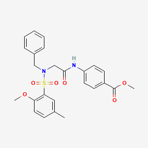molecular formula C25H26N2O6S B4983141 Methyl 4-[[2-[benzyl-(2-methoxy-5-methylphenyl)sulfonylamino]acetyl]amino]benzoate 