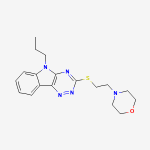 molecular formula C18H23N5OS B4983285 4-[2-({5-PROPYL-5H-[1,2,4]TRIAZINO[5,6-B]INDOL-3-YL}SULFANYL)ETHYL]MORPHOLINE 