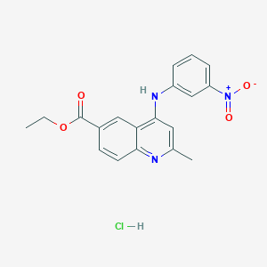 molecular formula C19H18ClN3O4 B4983325 Ethyl 2-methyl-4-(3-nitroanilino)quinoline-6-carboxylate;hydrochloride 