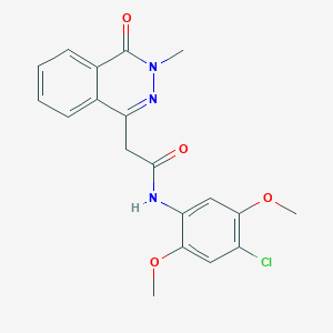 molecular formula C19H18ClN3O4 B498369 N-(4-chloro-2,5-dimethoxyphenyl)-2-(3-methyl-4-oxophthalazin-1-yl)acetamide 